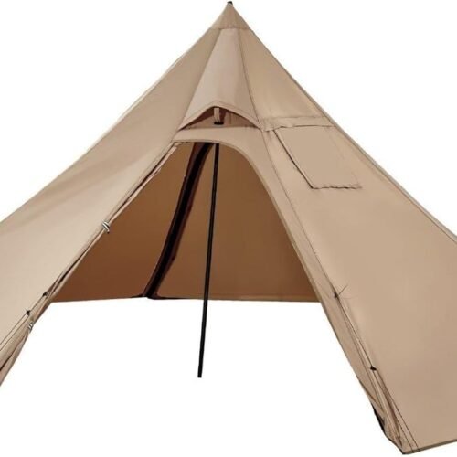 Hot Tent for 2 Person, Winter Tipi Tent with Stove Jack, Waterproof Canvas Camping Tents, 4 Season Shelter for Hiking Backpacking - S Size