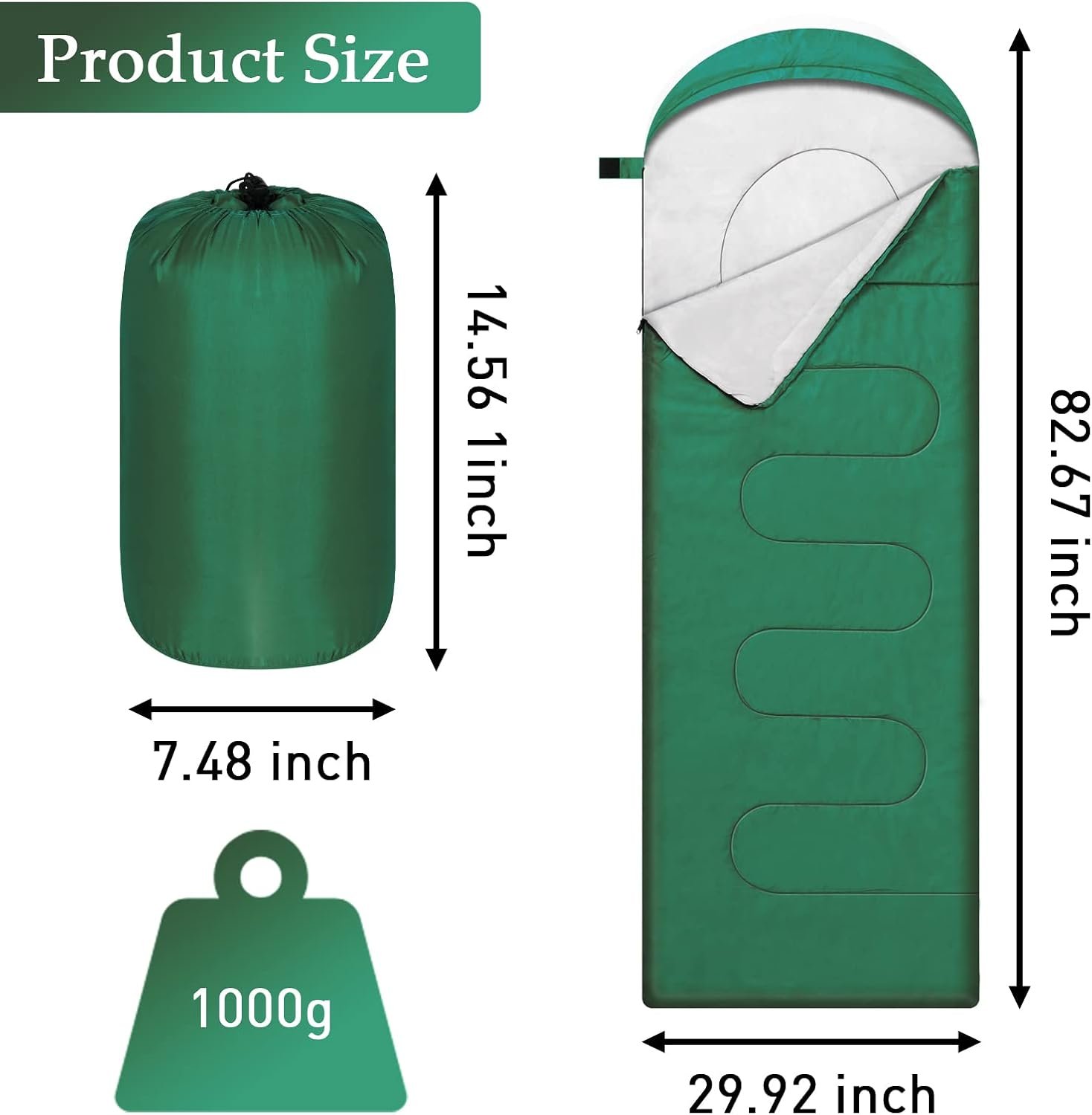 Camping Sleeping Bags for Adults Kids Waterproof Lightweight Sleeping Bag for Cold Weather or Warm Backpacking Hiking Mountaineering Indoor Outdoor Use - Image 2