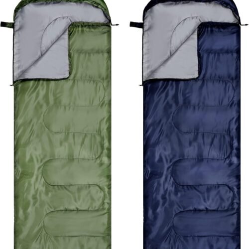2 Pcs Camping Sleeping Bag for Adults, Lightweight Packable Waterproof Camping Gear Equipment to Keep Warm for Spring Summer Fall Indoor Outdoor Backpacking Hiking Travel