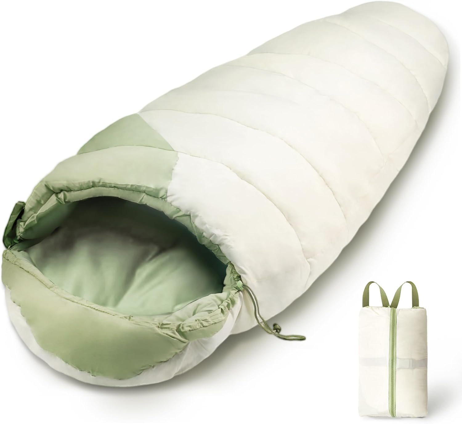 Sleeping Bag for Adults Kids, 0 Degree Warm Mummy Skin Friendly Fabric Backpacking Lightweight Camping Sleeping Bag with Compression Bag for Hiking Outdoor Travel or Truck Overnighting