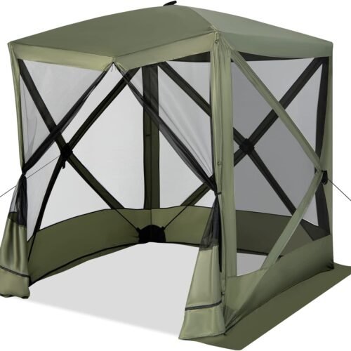 6.7x6.7 Ft Pop Up Gazebo with Netting, Portable Screen Tent with 4 Sided Mesh Walls, 2 Sunshade Cloths, UV 50+ Instant Canopy Shelter with Carry Bag for Camping, Lawn, Backyard