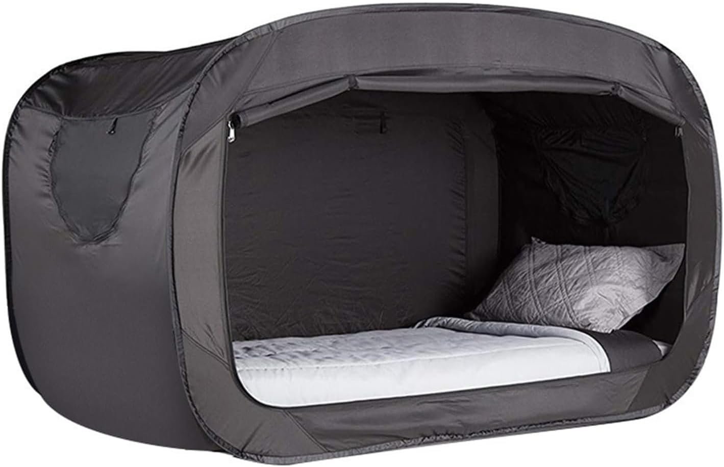 Twin Bed Canopy Indoor Tent for Adults,Blackout Bed Tent,Portable Black Folding Sleep Tent