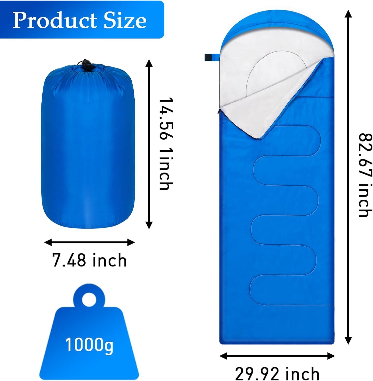 Sleeping Bags Portable Waterproof Camping Sleeping Bag for Adults Kids 4 Seasons Cold Weather or Warm Backpacking Hiking Mountaineering Indoor Outdoor Use - Image 2
