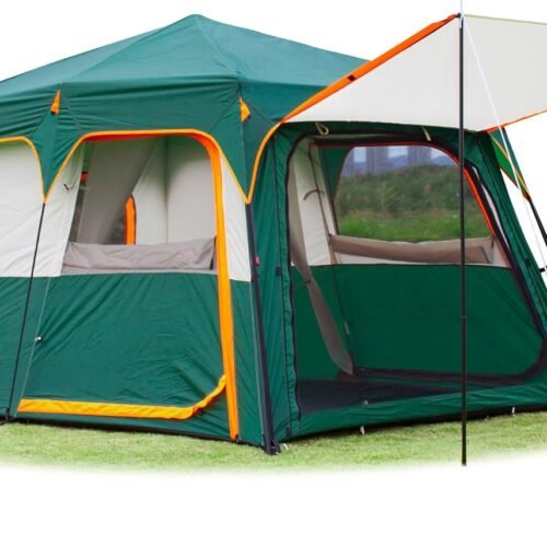 Extra Large Tent 6-10-12-14 Person(A),Family Cabin Tents,2 Rooms,3 Doors and 3 Windows with Mesh,Straight Wall,Waterproof,Double Layer,Big Tent for Outdoor,Picnic,Camping,Family Gathering