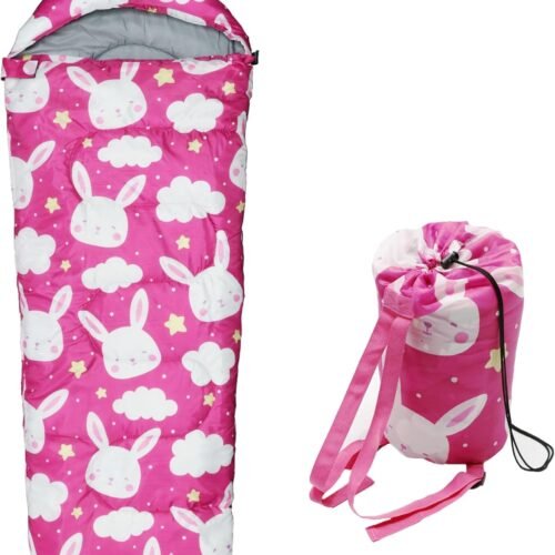 Kids Sleeping Bags - Camping Sleeping Bags with Carry Bag - Compact Sleeping Bag for Hiking, Backpacking 3 Season Warm & Cool Weather, Lightweight Waterproof Outdoor Travel for Boys Girls